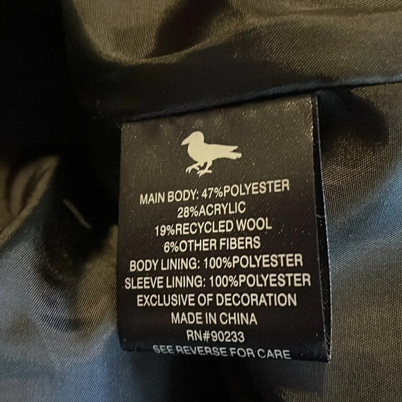 Modern Amusement mens gray pea coat size large - Picture 8 of 8